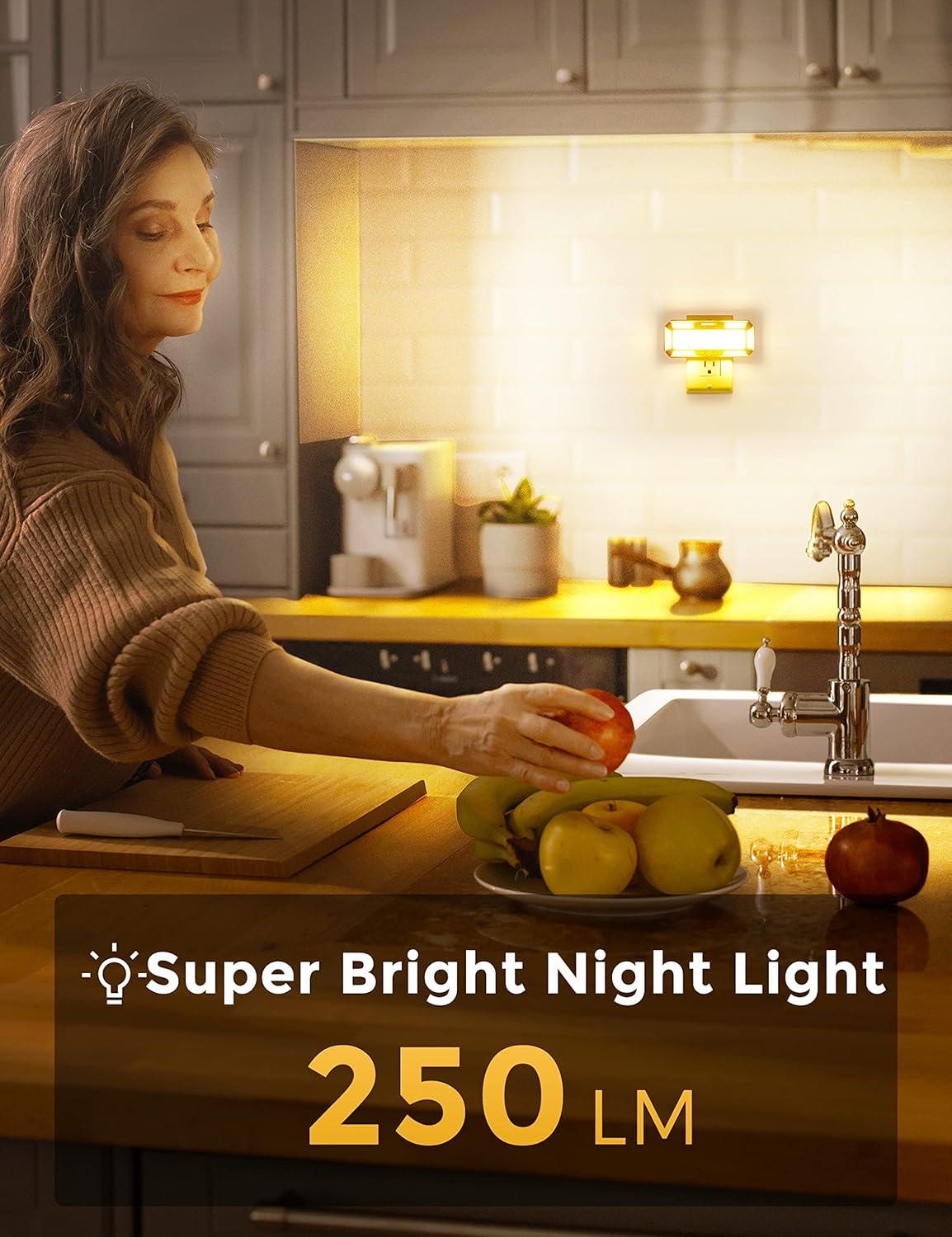 imageL LOHAS LED Bright Night Light Night Lights Plug into Wall 0250LM LED Night Light Dusk to Dawn Sensor 2W Dimmable Nightlight Soft White 3000K for Bathroom Hallway Bedroom Adults StairwaySoft White