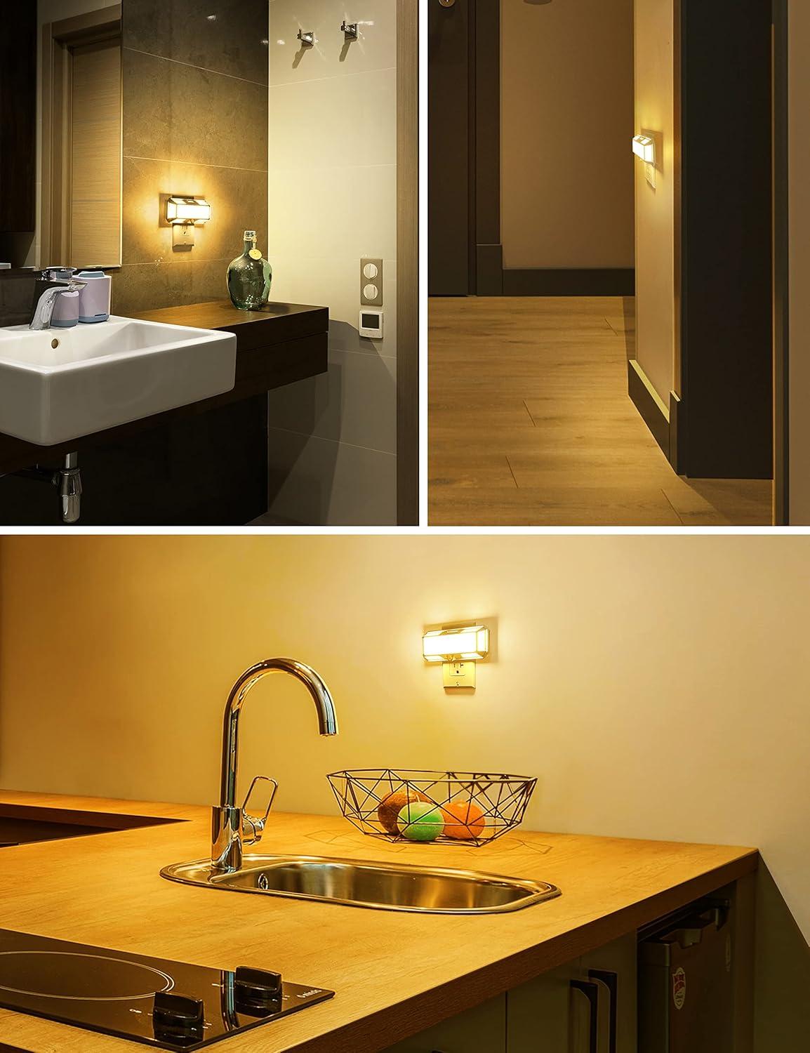 imageL LOHAS LED Bright Night Light Night Lights Plug into Wall 0250LM LED Night Light Dusk to Dawn Sensor 2W Dimmable Nightlight Soft White 3000K for Bathroom Hallway Bedroom Adults StairwaySoft White