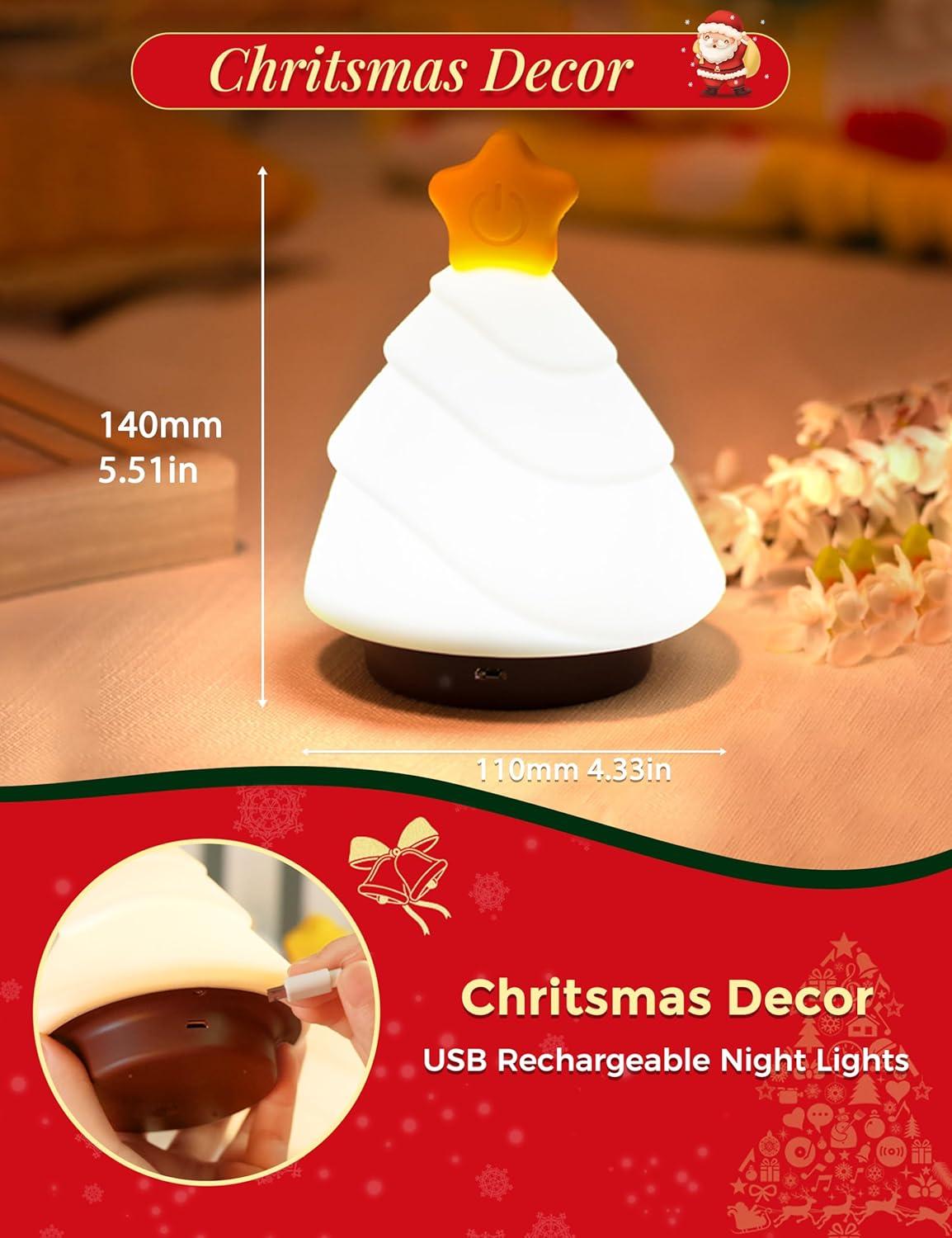 imageL LOHAS LED Cute Small Christmas Tree Night Lights Cute Stuff for Christmas Decorations 3 Mode Dimmable Nursery Night Light Kawaii 7 Colors Desk Lamp Christmas Gifts for Kids Teens Girls