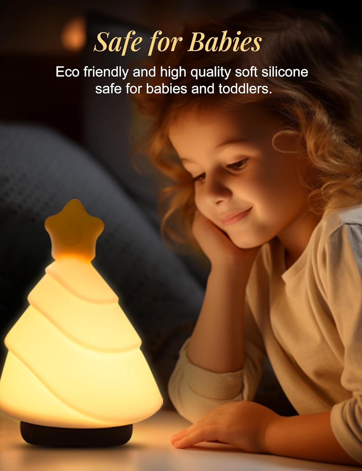 imageL LOHAS LED Cute Small Christmas Tree Night Lights Cute Stuff for Christmas Decorations 3 Mode Dimmable Nursery Night Light Kawaii 7 Colors Desk Lamp Christmas Gifts for Kids Teens Girls