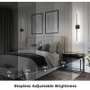 imageL LOHAS LED Battery Operated Wall Sconces Set of 2 Battery Wall Sconce 10000mAh Gold Rechargeable Sconces 6000K 283 Inch Wireless Wall Lights Sconce Wall Decor for Bedroom Living RoomBlack