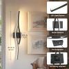imageL LOHAS LED Battery Operated Wall Sconces Set of 2 Battery Wall Sconce 7200mAh Gold Rechargeable Sconces 3000K 316 Inch Dimmable Wireless Wall Lights Sconce Wall Decor for Bedroom Living RoomBlack