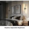 imageL LOHAS LED Battery Operated Wall Sconces Set of 2 Battery Wall Sconce 7200mAh Gold Rechargeable Sconces 3000K 316 Inch Dimmable Wireless Wall Lights Sconce Wall Decor for Bedroom Living RoomBlack