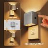 imageL LOHAS LED Night LightNight Lights Plug into Wall2PackDimmable Night Light with Light Sensor3000K Warm WhiteGold Nightlight for Bathroom Hallway KitchenSoft WhiteSilver