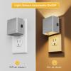 imageL LOHAS LED Night LightNight Lights Plug into Wall2PackDimmable Night Light with Light Sensor3000K Warm WhiteGold Nightlight for Bathroom Hallway KitchenSoft WhiteSilver