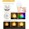 imageLOHAS Bunny Ice Cream Cute Night Lights 7 Colors Kawaii Desk Decor Pat Control and Rechargeable Base Funny Gift for Girls Bedroom and Nursery Dcor
