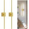 imageL LOHAS LED Battery Operated Wall Sconces Set of 2 Battery Wall Sconce 10000mAh Gold Rechargeable Sconces 6000K 283 Inch Wireless Wall Lights Sconce Wall Decor for Bedroom Living RoomGold
