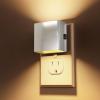 imageL LOHAS LED Night LightNight Lights Plug into Wall2PackDimmable Night Light with Light Sensor3000K Warm WhiteGold Nightlight for Bathroom Hallway KitchenSoft WhiteSilver