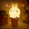 imageLOHAS Bunny Ice Cream Cute Night Lights 7 Colors Kawaii Desk Decor Pat Control and Rechargeable Base Funny Gift for Girls Bedroom and Nursery Dcor