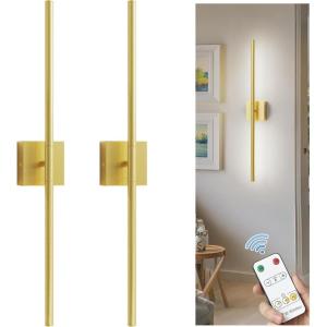 imageL LOHAS LED Battery Operated Wall Sconces Set of 2 Battery Wall Sconce 10000mAh Gold Rechargeable Sconces 6000K 283 Inch Wireless Wall Lights Sconce Wall Decor for Bedroom Living RoomGold