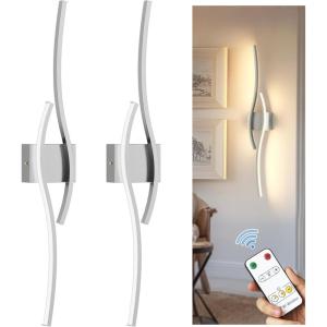 imageL LOHAS LED Battery Operated Wall Sconces Set of 2 Battery Wall Sconce 7200mAh Gold Rechargeable Sconces 3000K 316 Inch Dimmable Wireless Wall Lights Sconce Wall Decor for Bedroom Living RoomNickel