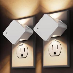 imageL LOHAS LED Night Lights Plug into Wall 2 Pack Dimmable Modern LED Bright Night Light for KidsDusk to Dawn Sensor 0150LM Adjustable BrightnessSoft White 3000K for Hallway Bedroom StairwayRhombus