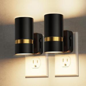 imageL LOHAS LED Night Lights Plug into Wall Dimmable Night Light with 0100LM Brightness Adjustable 3000K Soft White Nightlight with Dusk to Dawn 2 PackSoft White