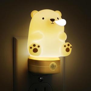 imageL LOHAS LED Plugin Night Light for Kids Cute Color Changing LED Night Light with Dusk to Dawn Sensor Christmas Birthday Gift Nightlight for Girls ampamp Kids Room DecorBear