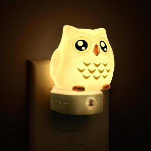 imageL LOHAS LED Plugin Night Light for Kids Cute Color Changing LED Night Light with Dusk to Dawn Sensor Christmas Birthday Gift Nightlight for Girls ampamp Kids Room DecorOwl