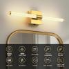 imageL LOHAS LED Battery Operated Wall Sconces Set of 2 10000mAh Gold Battery Wall Sconce 3000K Dimmable Wireless Wall Light 360 Full Lighting Sconce Wall Decor for Hallway Bedroom Living Room 24inGold