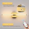 imageL LOHAS LED Battery Operated Wall Sconces Set of 2 10000mAh Gold Battery Wall Sconce 3000K Dimmable Wireless Wall Light 360 Full Lighting Sconce Wall Decor for Hallway Bedroom Living Room 24inGold