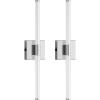 imageL LOHAS LED Battery Operated Wall Sconces Set of 2 10000mAh Gold Battery Wall Sconce 3000K Dimmable Wireless Wall Light 360 Full Lighting Sconce Wall Decor for Hallway Bedroom Living Room 24inNickel