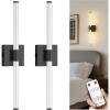 imageL LOHAS LED Battery Operated Wall Sconces Set of 2 10000mAh Gold Battery Wall Sconce 3000K Dimmable Wireless Wall Light 360 Full Lighting Sconce Wall Decor for Hallway Bedroom Living Room 24inBlack