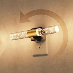 imageL LOHAS LED Night Light Night Lights Plug into Wall 180 Rotating Auto Light Sensor Dimmable 100LM Soft White 3000K Wall SconceStyle Design Nightlights for Bedroom Bathroom Hallway 1 PackBlack Base