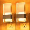 imageL LOHAS LED Night Light Night Lights Plug Into Wall 2 Pack Decorative Nightlight with Light Sensor 0100LM Dimmable Nightlights Daylight Wall SconceStyle Acrylic Nitelight for Bathroom HallwayFrostedAmber