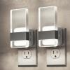 imageL LOHAS LED Night Light Night Lights Plug Into Wall 2 Pack Decorative Nightlight with Light Sensor 0100LM Dimmable Nightlights Daylight Wall SconceStyle Acrylic Nitelight for Bathroom HallwayFrostedDaylight