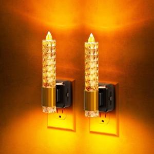 imageL LOHAS LED Night Light Amber Candle Night Lights Plug into Wall2 Pack 0100 LM Dimmable Nightlight Plug in Bubble Night Light with Dusk to Dawn Sensor for Bathroom HallwayDiamond02