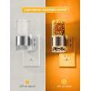 imageL LOHAS LED Night LightDimmable Night Lights Plug into Wall Acrylic Nightlights with 0100 LM Adjustable Brightness 5000K Plug in Night Light with Dusk to Dawn Sensor for Bathroom HallwayAmberSilver Ring