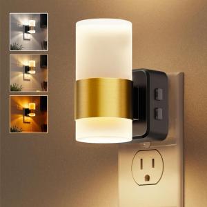 imageL LOHAS LED Night Lights Plug into Wall2Pack Acrylic Plug in Night Light with Dusk to Dawn Sensor3CCT 1600K2700K5000KBrightness Adjustable180Rotating Nightlight for Adults Bathroom Bedroom3CCT1600K2700K5000K
