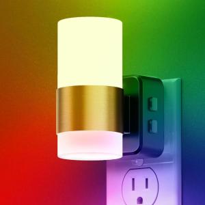 imageL LOHAS LED Night Lights Plug into Wall2Pack Acrylic Plug in Night Light with Dusk to Dawn Sensor3CCT 1600K2700K5000KBrightness Adjustable180Rotating Nightlight for Adults Bathroom BedroomSoft White3000KRGB