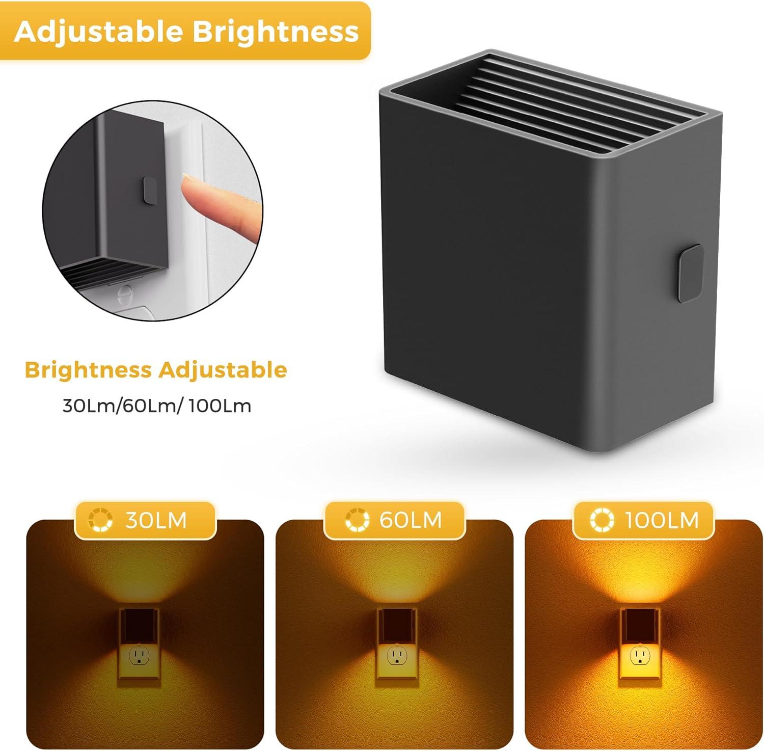 imageL LOHAS LED 4Pack Amber Night Light Night Lights Plug into Wall Dusk to Dawn Sensor Sleep Night Light Plug in for Kids Yellow Night Light for Bedroom Hallway Stairs Nursery