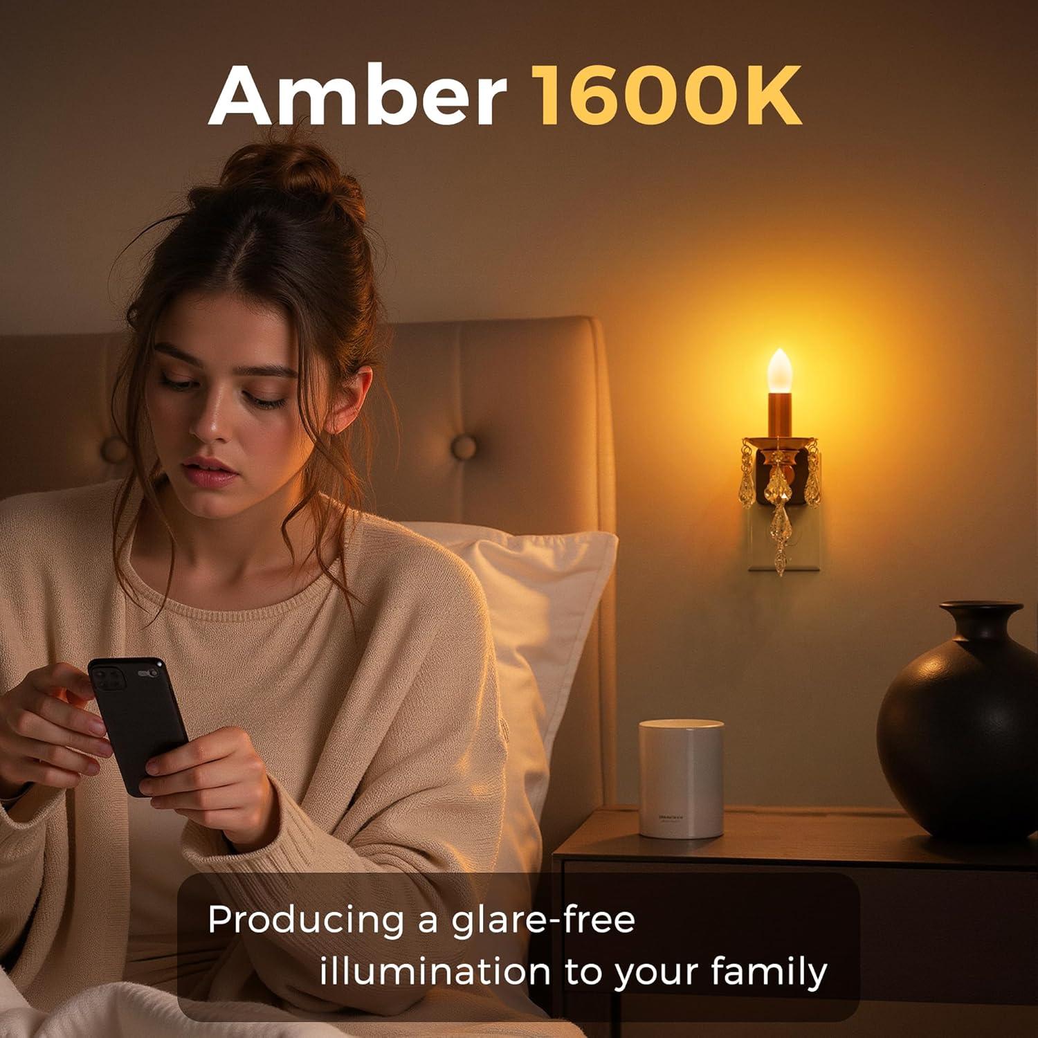imageL LOHAS LED Candle Night Light Night Lights Plug into Wall LED Candle Night Light with Light Sensor 0100LM Dimmable Nightlight for Dinning Room Living Room Bathroom HallwayCrystal02