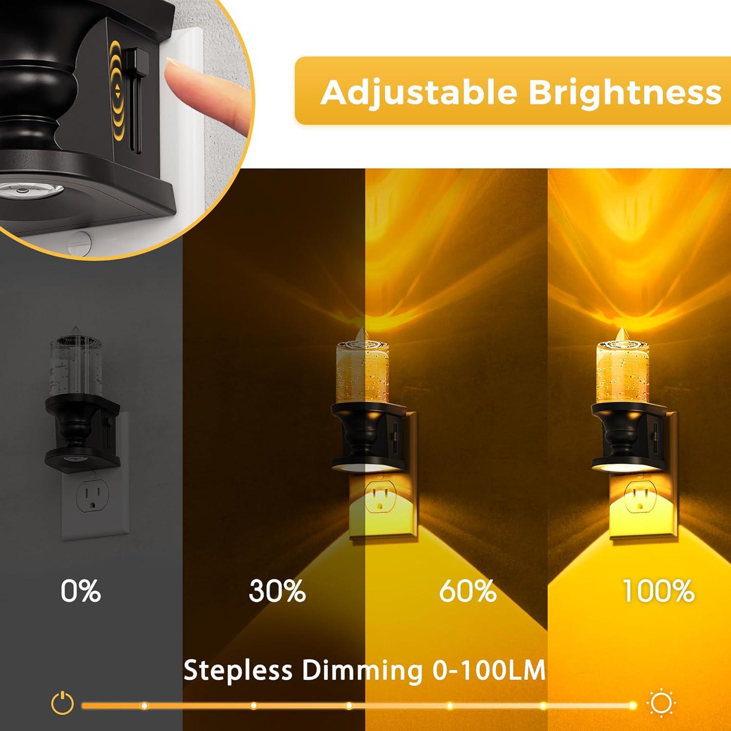 imageL LOHAS LED Candle Night Light Night Lights Plug into Wall LED Candle Night Light with Light Sensor 0100LM Dimmable Nightlight for Dinning Room Living Room Bathroom HallwayShort Bubble01