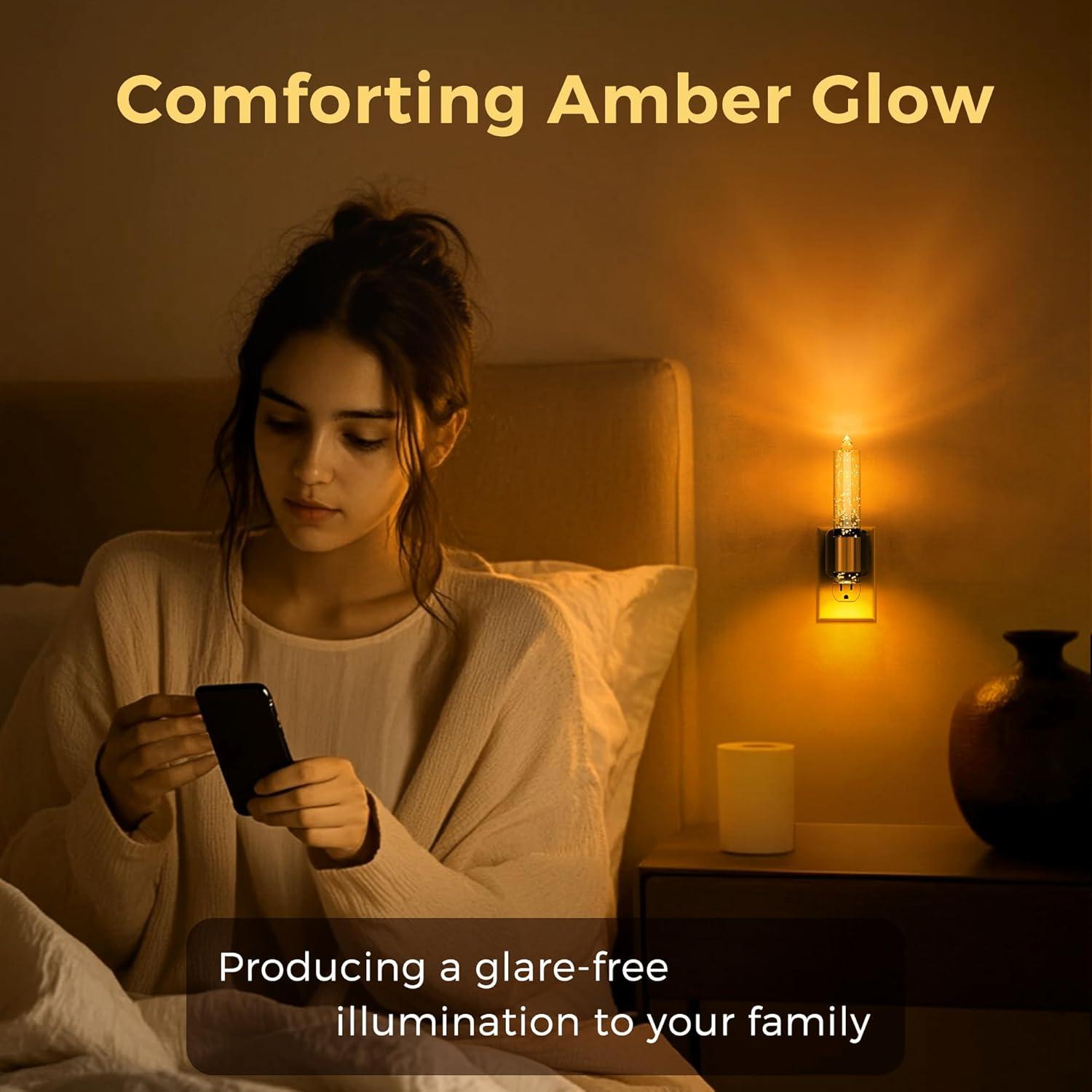 imageL LOHAS LED Candle Night Light Night Lights Plug into Wall LED Candle Night Light with Light Sensor 0100LM Dimmable Nightlight for Dinning Room Living Room Bathroom HallwayBubble01