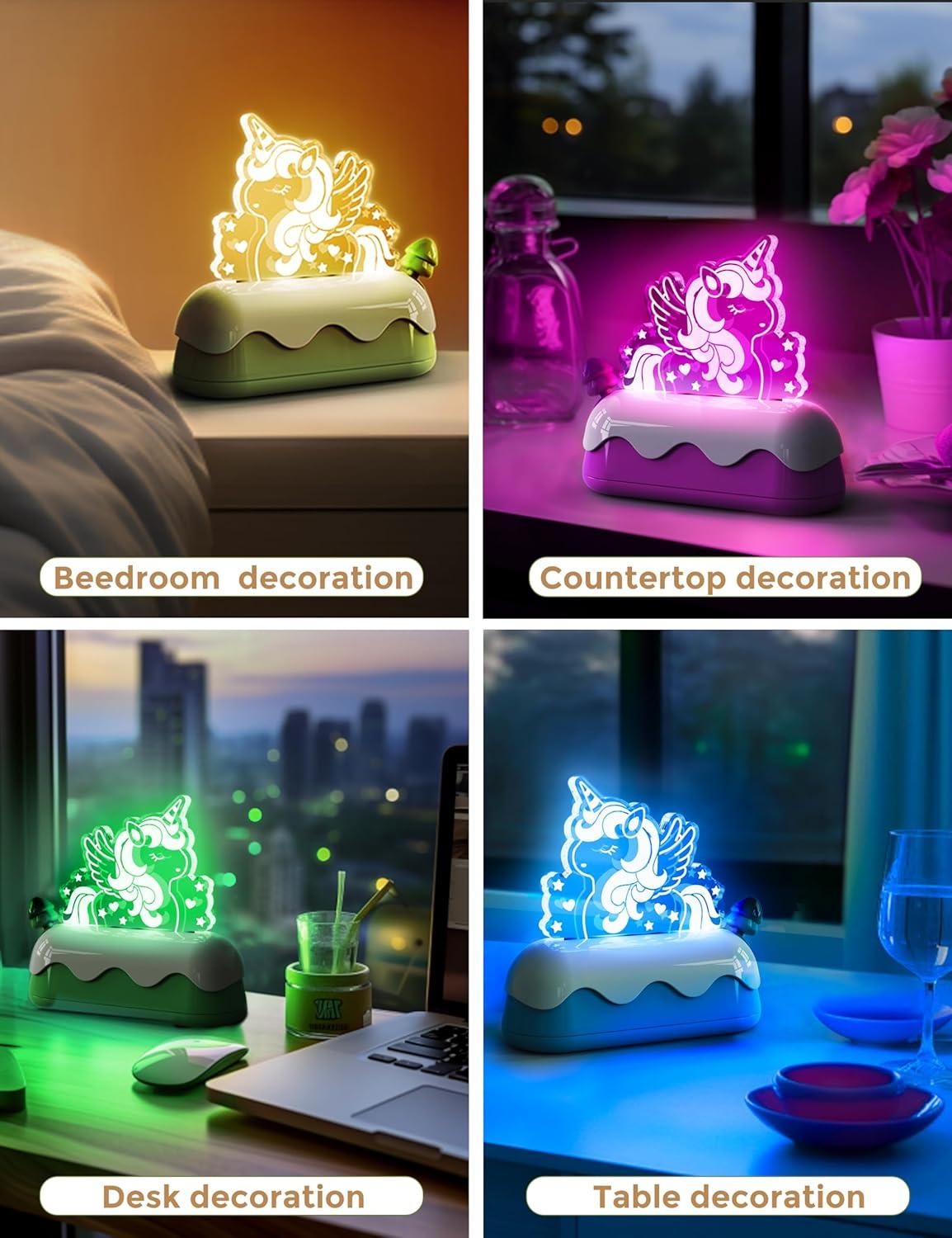 imageL LOHAS LED Cute Toaster Night Lights for Kids Kawaii Stuff Horse Desk Lamp Rechargeable Desk Decor for Bedroom Besides Dinning Nursery Night Light for Kids Boys Girls GiftsPony
