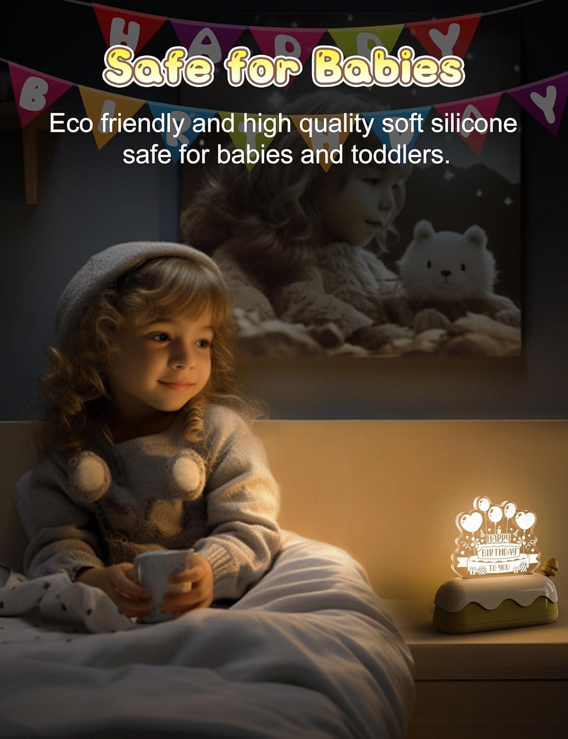 imageL LOHAS LED Cute Toaster Night Lights for Kids Kawaii Stuff Horse Desk Lamp Rechargeable Desk Decor for Bedroom Besides Dinning Nursery Night Light for Kids Boys Girls GiftsCake