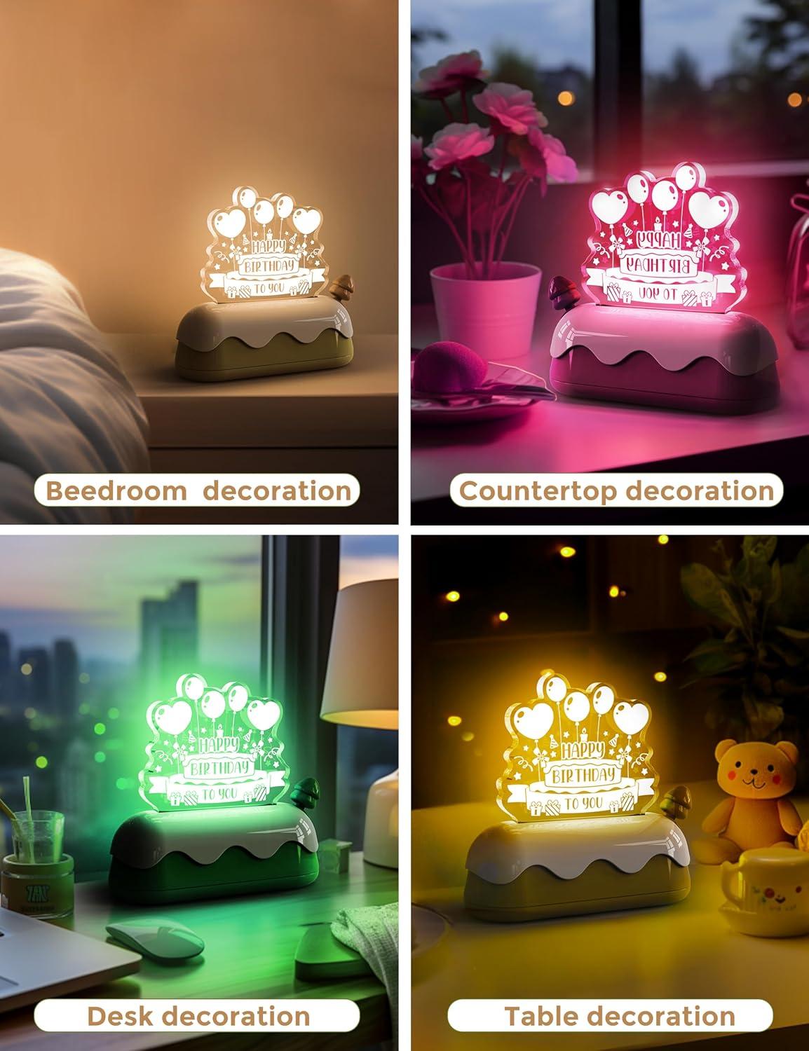 imageL LOHAS LED Cute Toaster Night Lights for Kids Kawaii Stuff Horse Desk Lamp Rechargeable Desk Decor for Bedroom Besides Dinning Nursery Night Light for Kids Boys Girls GiftsCake