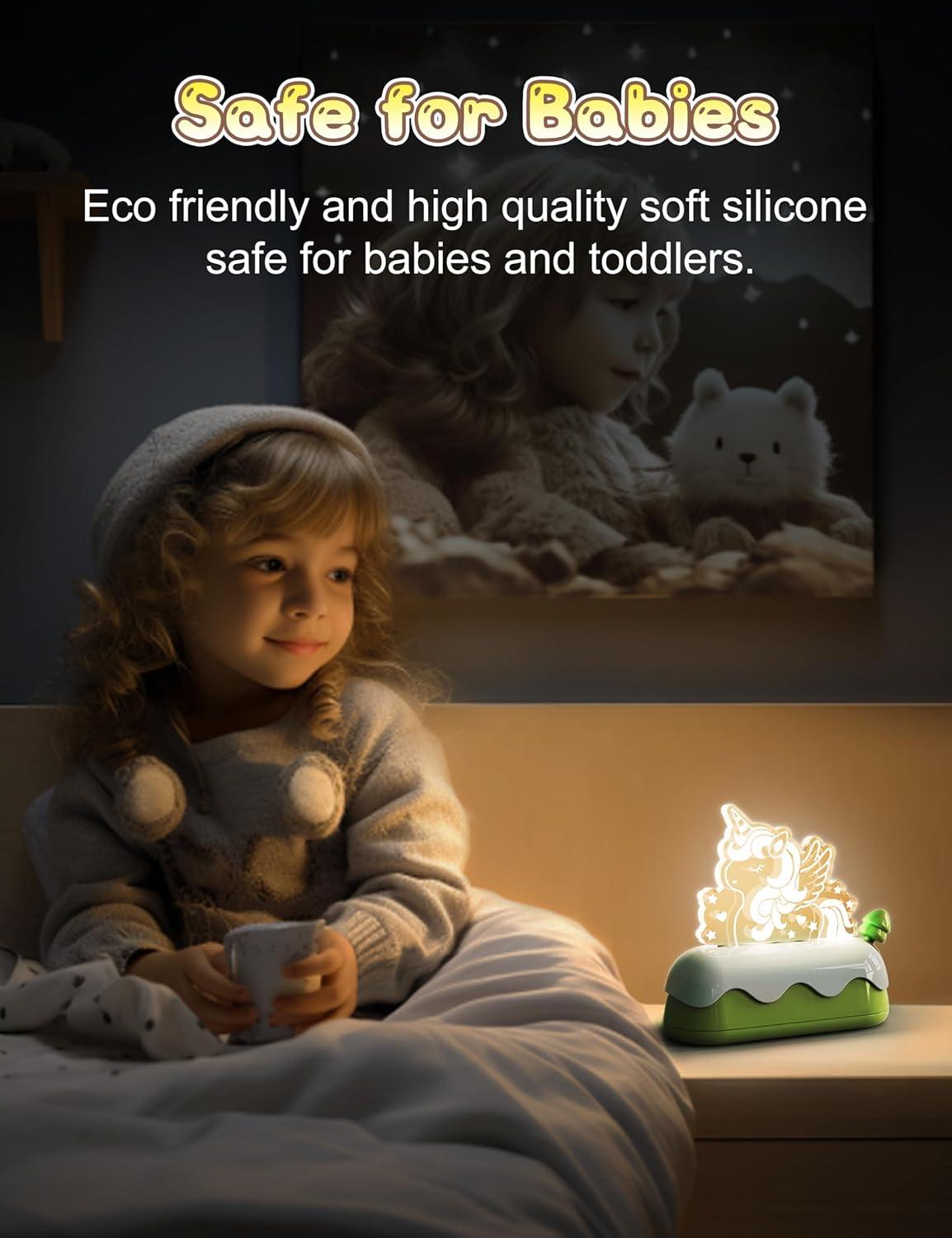imageL LOHAS LED Cute Toaster Night Lights for Kids Kawaii Stuff Horse Desk Lamp Rechargeable Desk Decor for Bedroom Besides Dinning Nursery Night Light for Kids Boys Girls GiftsPony