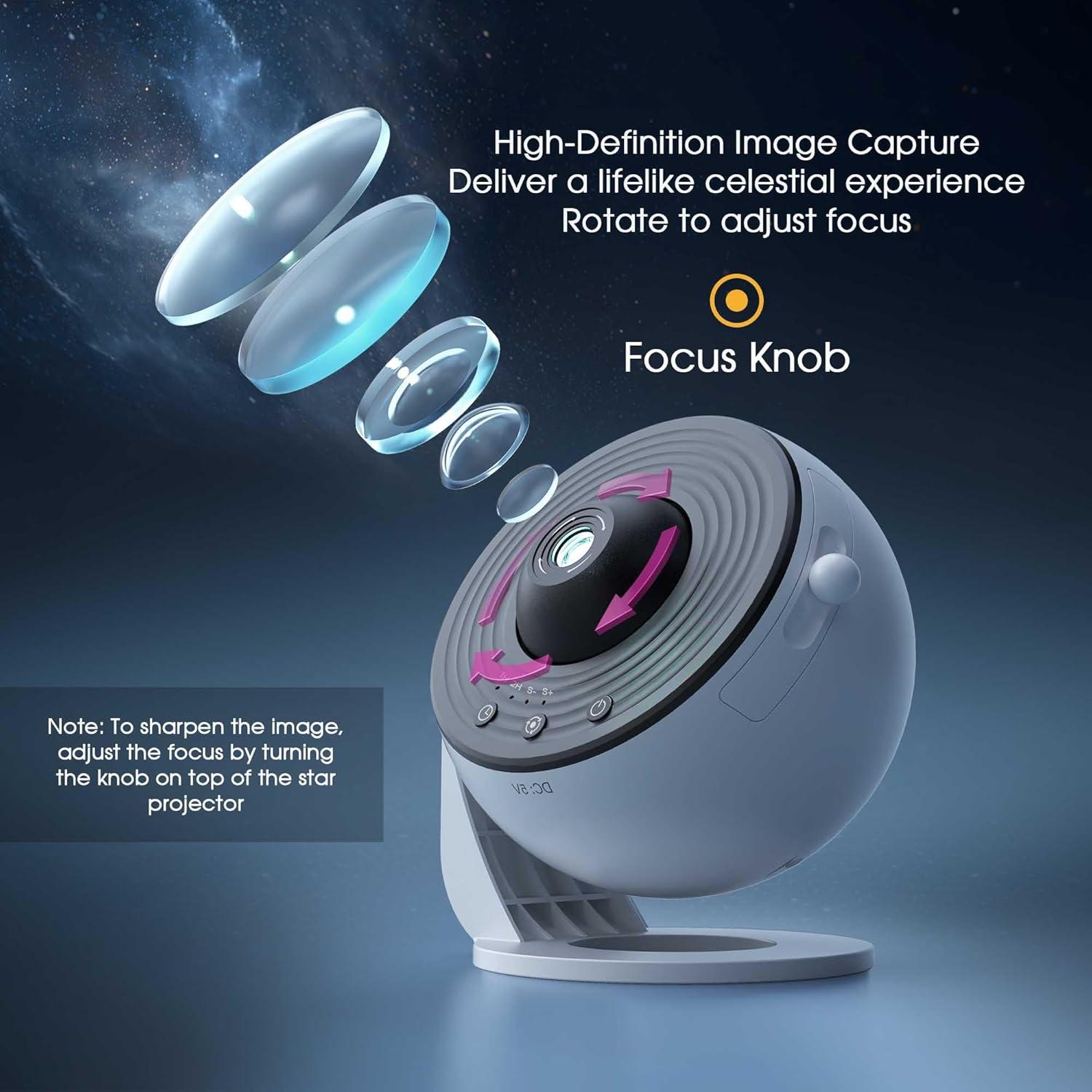 imageL LOHAS LED Galaxy Projector for Bedroom 13 in 1 Star Projector Night Light with Solar System Constellation Moon LED Space Galaxy Lamp with Timer for Kids Adults Bedroom TheaterWhite