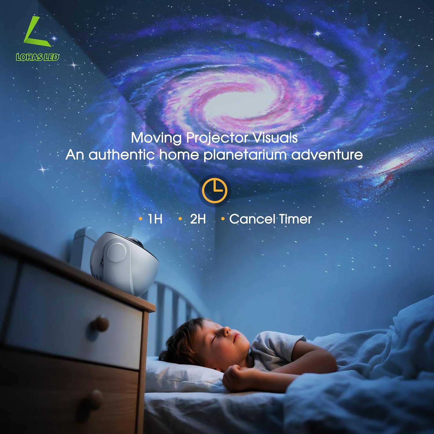 imageL LOHAS LED Galaxy Projector for Bedroom 13 in 1 Star Projector Night Light with Solar System Constellation Moon LED Space Galaxy Lamp with Timer for Kids Adults Bedroom TheaterWhite