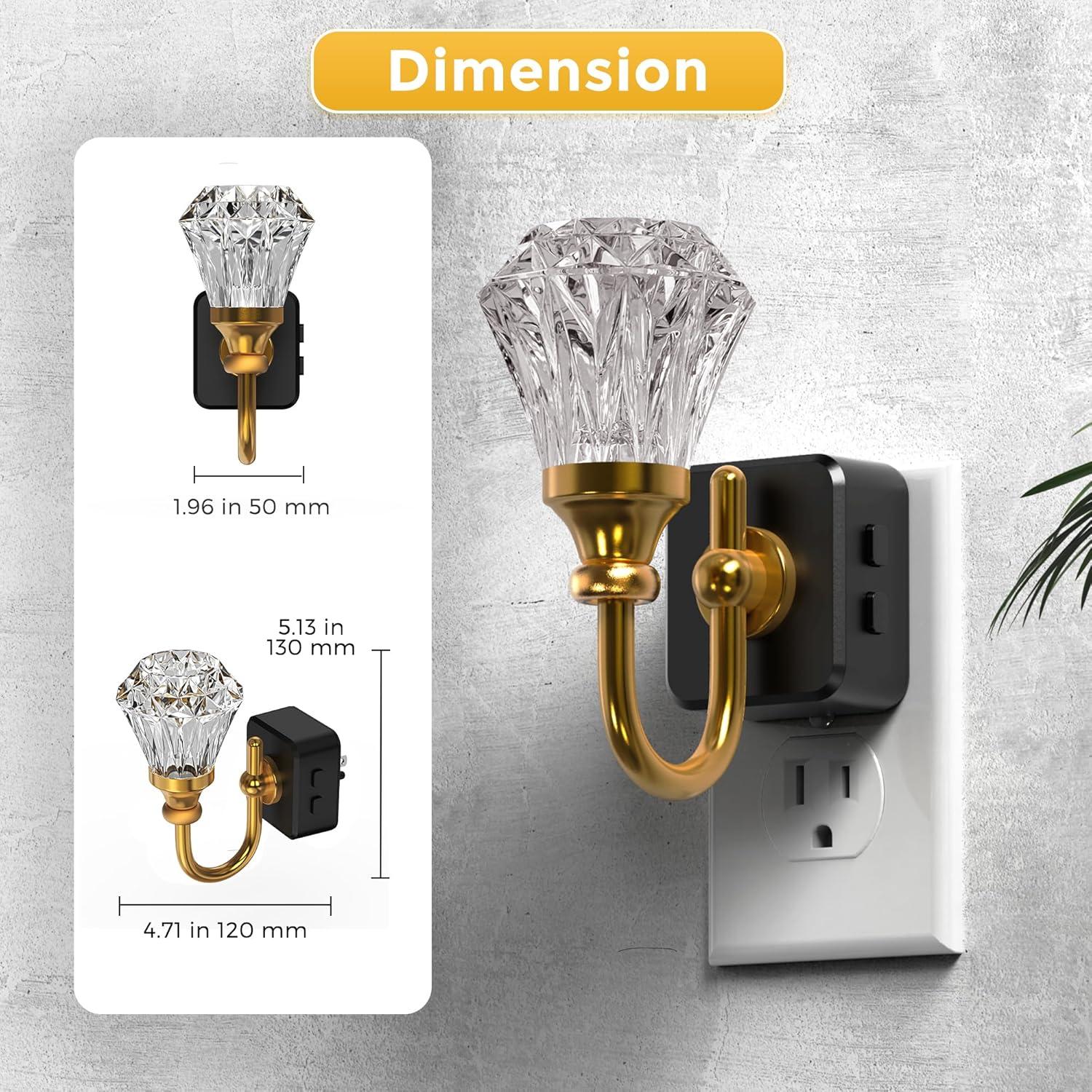 imageL LOHAS LED Night Lights Plug into Wall 10Color Changing RGB Floral Night Lights with Auto Sensor 3 Brightness Levels Rotatable Plug in Nightlight for Bedroom Nursery Hallway Gift