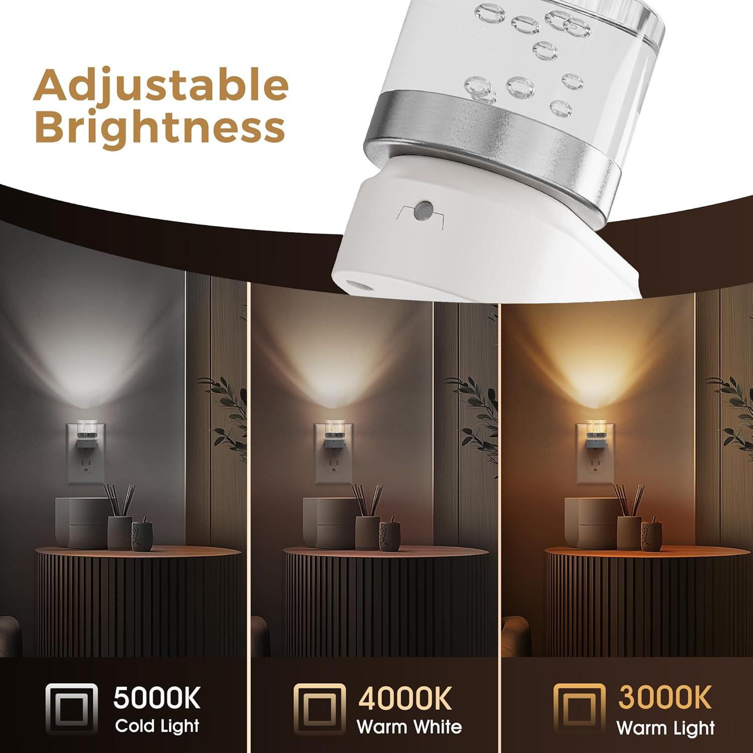 imageL LOHAS LED Night Lights Plug into Wall 3000K4000k5000K Adjustable Color Temperature Bubble Night Light Dusk to Dawn Sensor for Hallway Bathroom RoomsWhite3CCTbubble