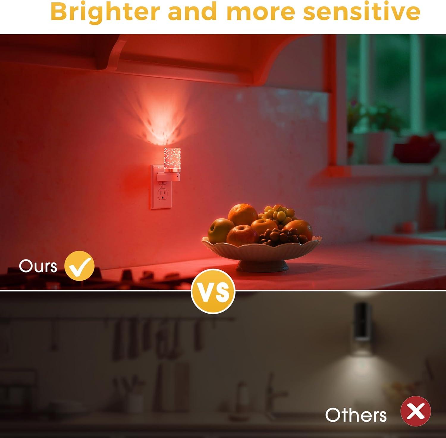 imageL LOHAS LED Night Lights Plug into Wall 3000K4000k5000K Adjustable Color Temperature Bubble Night Light Dusk to Dawn Sensor for Hallway Bathroom RoomsRGBLong BubbleWhite