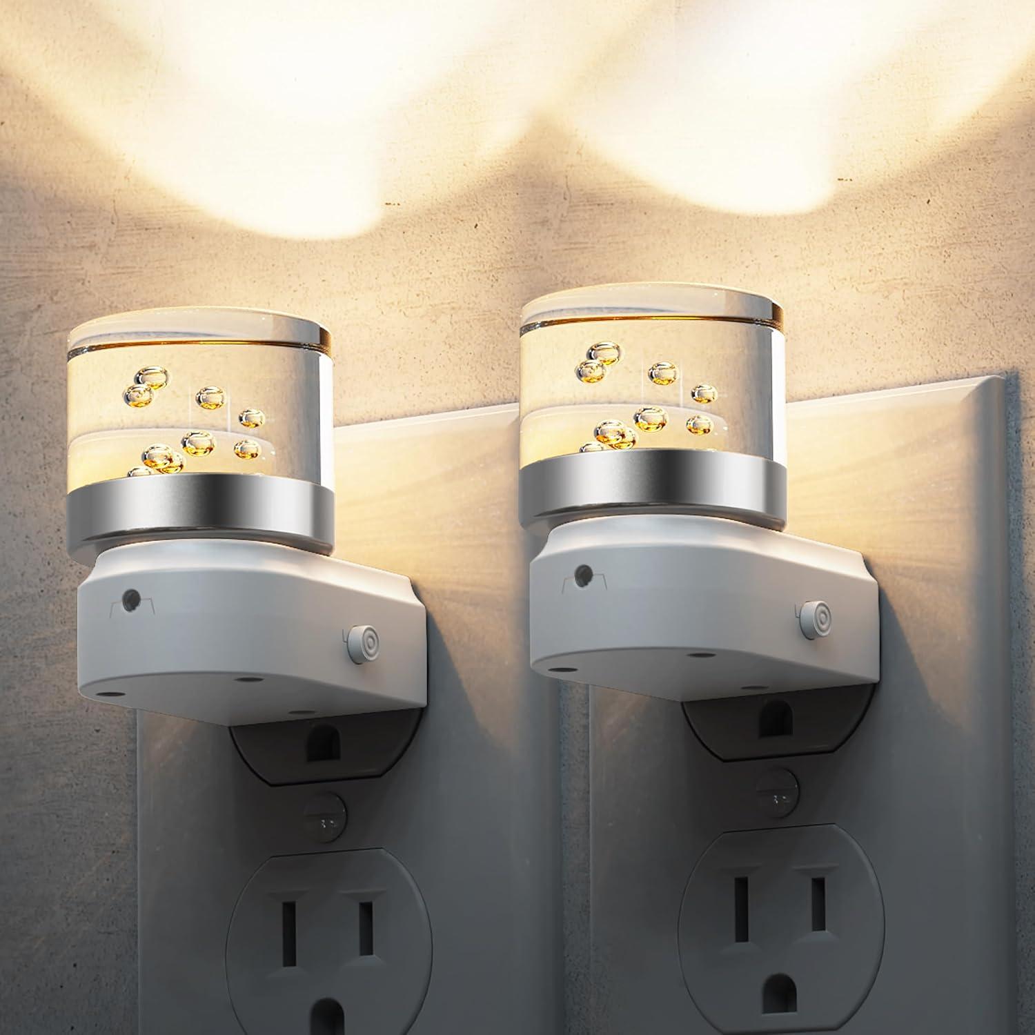 imageL LOHAS LED Night Lights Plug into Wall 3000K4000k5000K Adjustable Color Temperature Bubble Night Light Dusk to Dawn Sensor for Hallway Bathroom RoomsWhite3000Kbubble