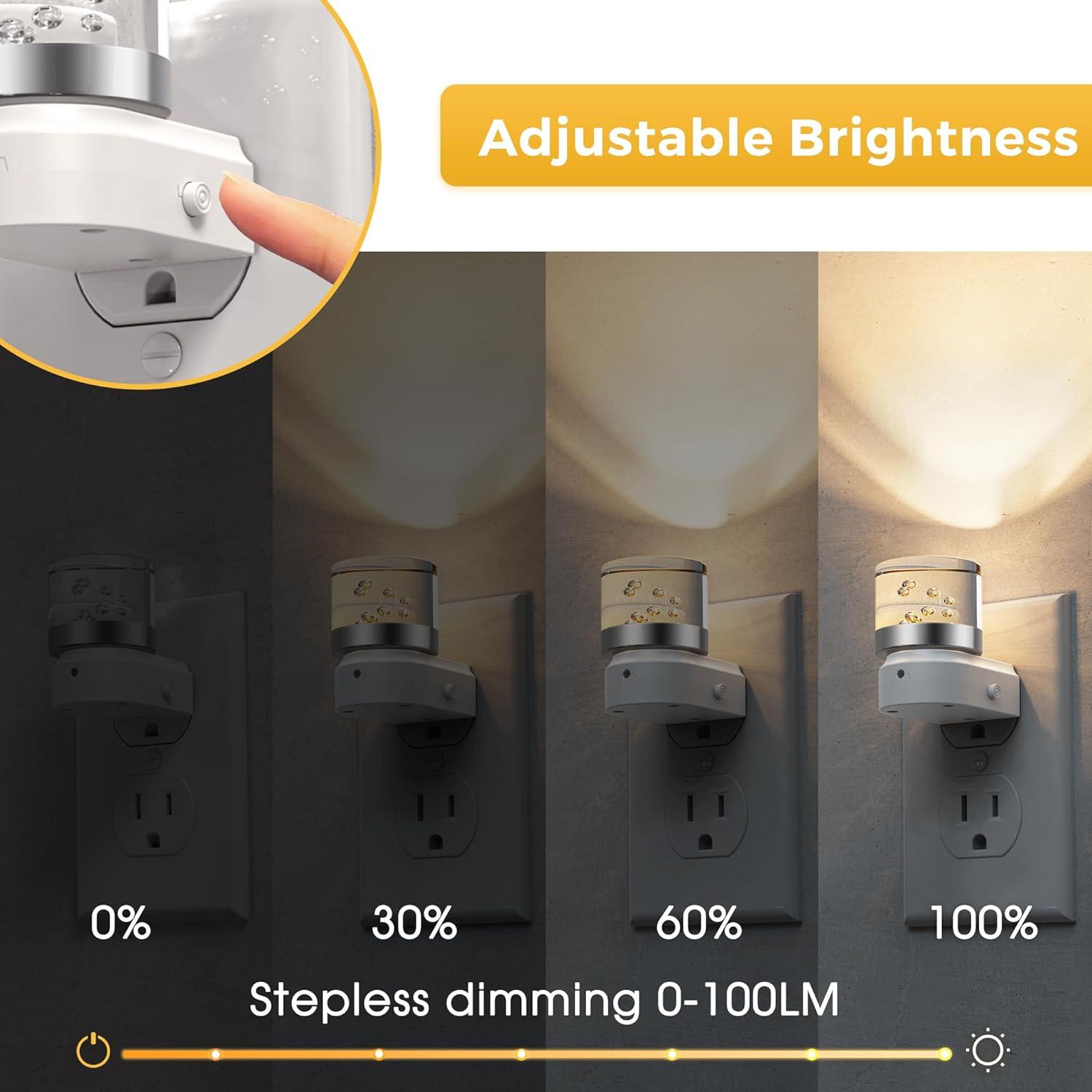 imageL LOHAS LED Night Lights Plug into Wall 3000K4000k5000K Adjustable Color Temperature Bubble Night Light Dusk to Dawn Sensor for Hallway Bathroom RoomsWhite3000Kbubble