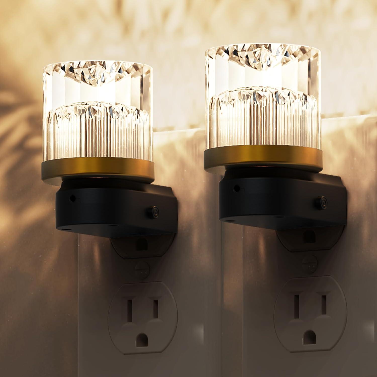 imageL LOHAS LED Night Lights Plug into Wall 3000K4000k5000K Adjustable Color Temperature Bubble Night Light Dusk to Dawn Sensor for Hallway Bathroom RoomsBlack3000Kdiamond