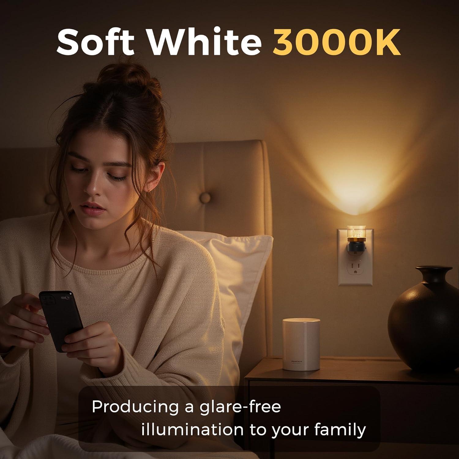 imageL LOHAS LED Night Lights Plug into Wall 3000K4000k5000K Adjustable Color Temperature Bubble Night Light Dusk to Dawn Sensor for Hallway Bathroom RoomsBlack3CCTbubble