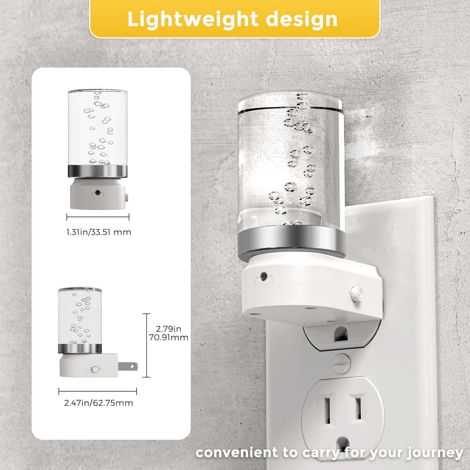 imageL LOHAS LED Night Lights Plug into Wall 3000K4000k5000K Adjustable Color Temperature Bubble Night Light Dusk to Dawn Sensor for Hallway Bathroom RoomsRGBLong BubbleWhite