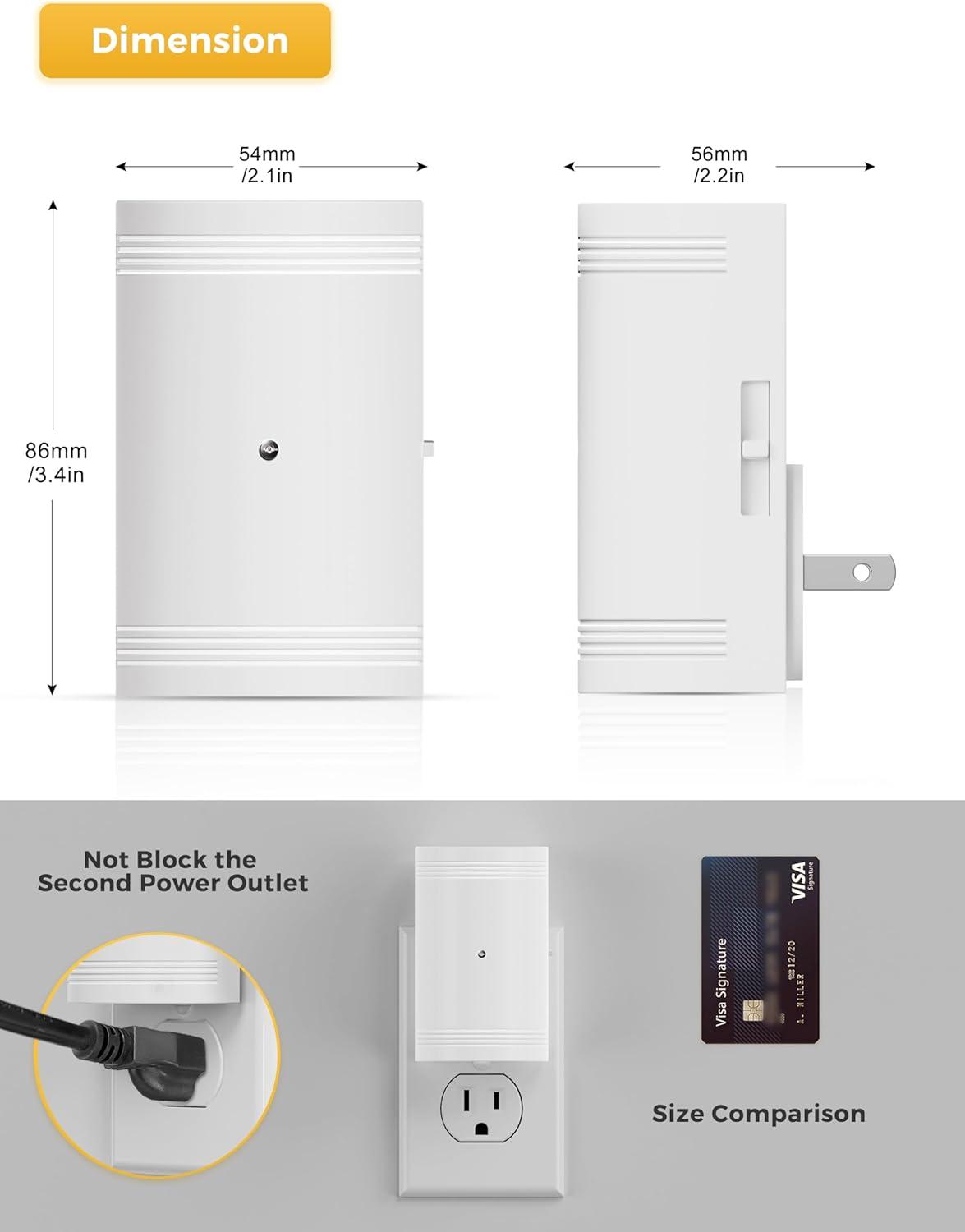 imageLOHAS Amber Night Light LED Night Light Plug into Wall with Light Sensor Diffused Light Energy Efficient Sleep Aid No Blue Light for Nursery Bedroom Hallway Stairs Kids Room 2 PackWhite