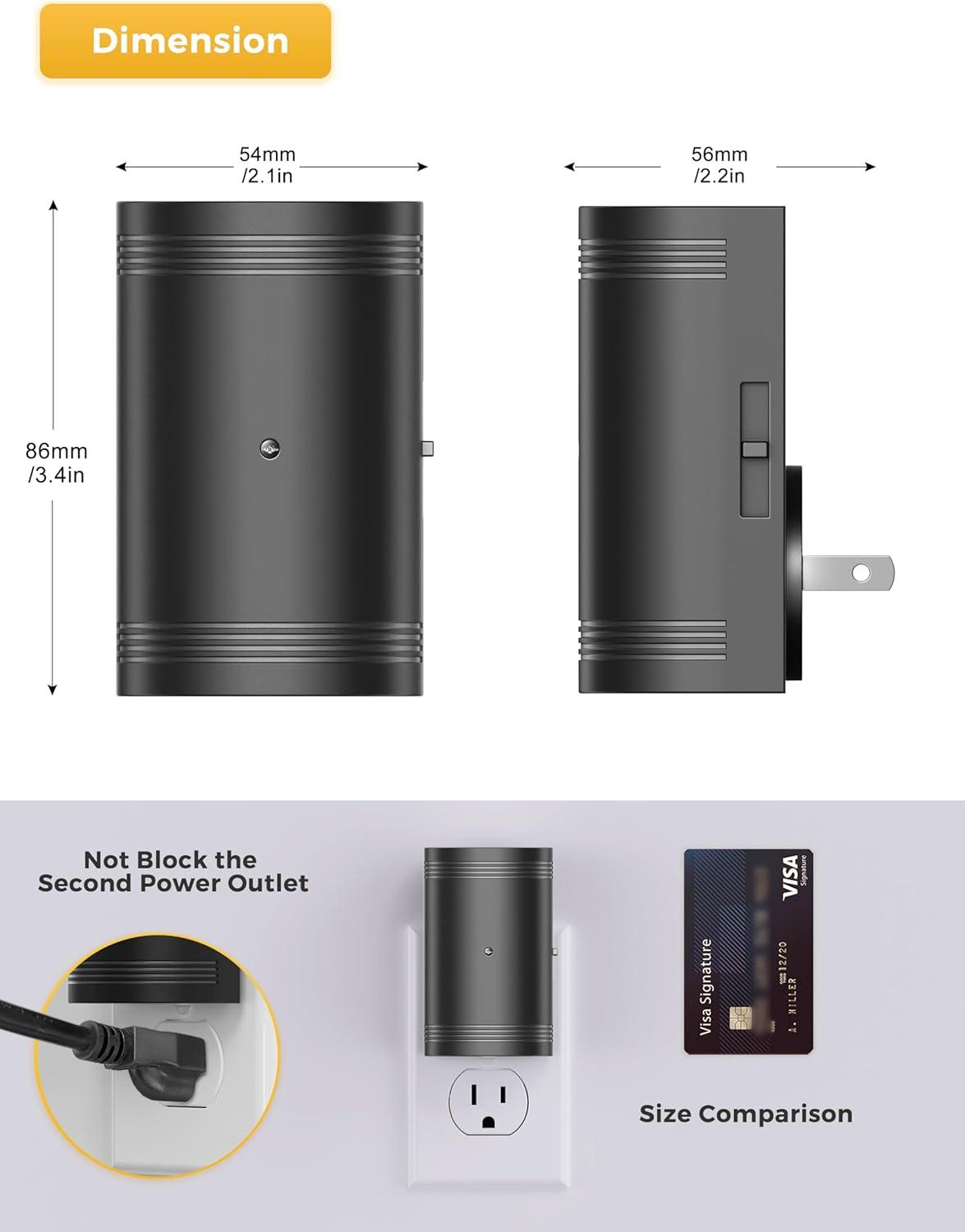 imageLOHAS Amber Night Light LED Night Light Plug into Wall with Light Sensor Diffused Light Energy Efficient Sleep Aid No Blue Light for Nursery Bedroom Hallway Stairs Kids Room 2 PackBlack